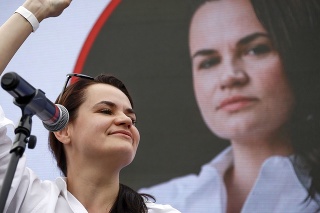 Bieloruská kandidátka na post hlavy štátu Cichanovská.