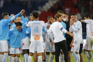 Hráči Marseille po výhre nad PSG.