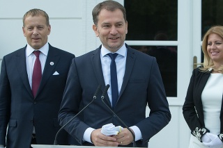 Premiér Igor Matovič, predseda NR SR Boris Kollár a prezidentka Zuzana Čaputová