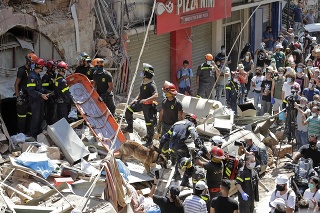 Záchranné práce v Bejrúte.
