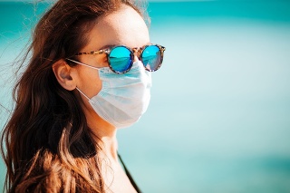 Beach, One Woman Only, Coronavirus, Protective Face Mask, Sea