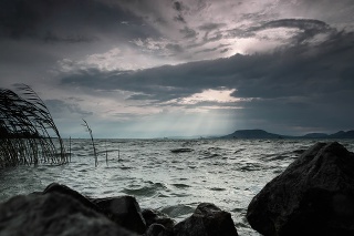 Stormy weather at Lake Balaton, Hungary
