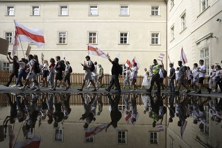 V Prahe sa protestovalo proti Lukašenkovi.