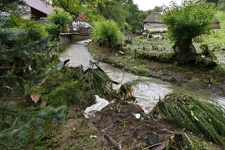 Obec Ňagov postihla blesková povodeň. 