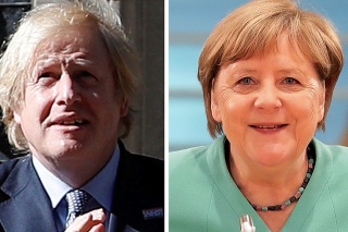 Britský premiér Boris Johnson a nemecká kancelárka Angela Merkelová