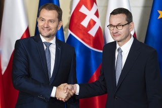 Slovenský premiér Igor Matovič a poľský premiér Mateusz Morawiecki 
