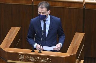 Na snímke minister financií Igor Matovič (OĽaNO) počas zasadnutia parlamentu v Bratislave.