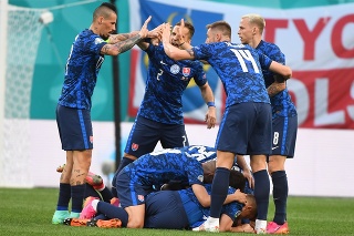 Radosť Slovákov po úvodnom strelenom góle na EURO 2020