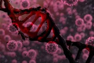 Coronavirus DNA spread Virus mutation concepts illustration