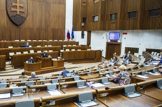 Na snímke rokovacia sála parlamentu počas druhého dňa mimoriadnej 31. schôdze parlamentu.