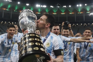 Lionel Messi oslavuje triumf na Copa América