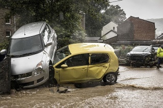 Následky záplav v Belgicku.