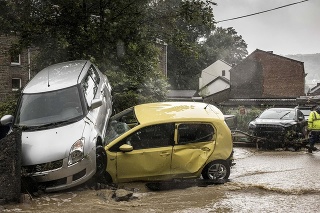 Následky záplav v Belgicku.