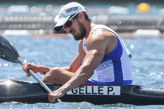 Slovenský rýchlostný kanoista Peter Gelle v semifinále disciplíny K1 na 1000 metrov.