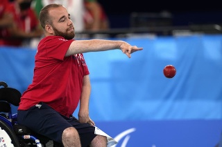 Na snímke slovenský reprezentant v boccii Samuel Andrejčík vo finále v kategórii BC4 na paralympijských hrách 2020 v Tokiu.

