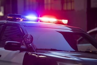 High quality stock photo of a police siren light on the street in San Francisco.