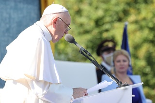 Pápež František počas príhovoru