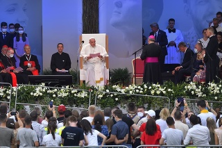 Pápež František počas návštevy Košíc.