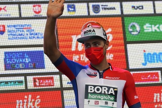 Na snímke slovenský cyklista v drese najlepšieho slovenského pretekára Peter Sagan - Bora Hansgrohe.