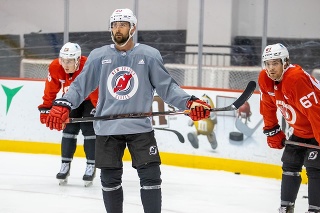 Tomáš Tatar na tréningu New Jersey Devils.