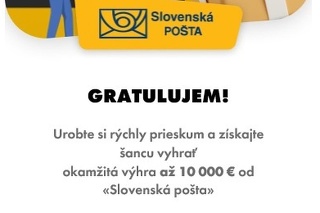 Slovenská pošta upozorňuje na podvodnú súťaž a vyzýva k ostražitosti