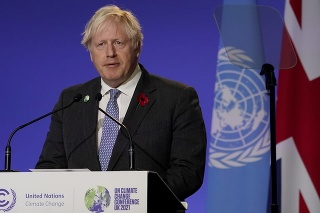 Britský premiér Boris Johnson na klimatickej konferencii OSN v škótskom Glasgowe.