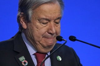 Generálny tajomník Organizácie Spojených národov António Guterres na konferencii OSN o klimatickej zmene (COP26) v Glasgowe.