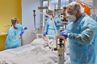 Nemocnica v Brne, kde sa starajú o covidových pacientov. 