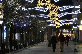 Vianočné osvetlenie v Žiline 27. novembra 2021.