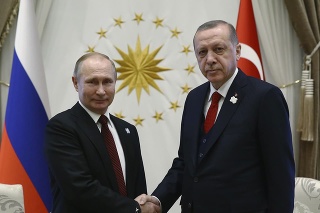 Turecký prezident Recep Tayyip Erdogan (vpravo) a ruský prezident Vladimir Putin.