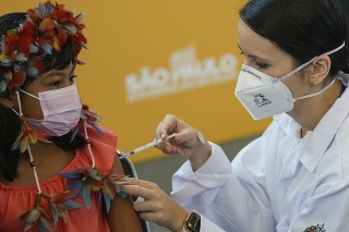 Očkovanie detí v Sao Paulo v Brazílii.