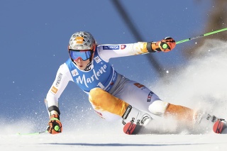 Slovenská lyžiarka Petra Vlhová v 1. kole obrovského slalomu žien Svetového pohára v talianskom stredisku Kronplatz.