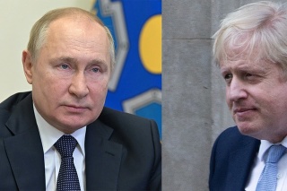 Ruský prezident Vladimir Putin a britský premiér Boris Johnson.