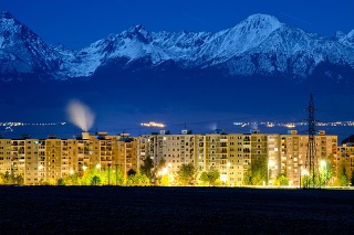 Tatra is Poprad in background. Long time exposed