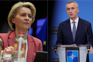 Predsedníčka Európskej komisie Ursula von der Leyenová a šéf NATO Jens Stoltenberg.