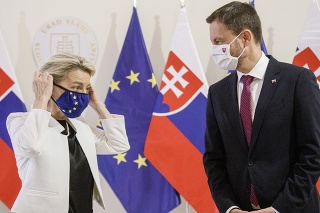 Predseda vlády SR Eduard Heger a predsedníčka Európskej komisie (EK) Ursula von der Leyen