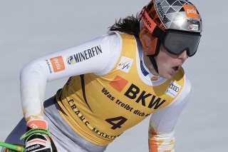 Slovenská lyžiarka Petra Vlhová po zjazde Svetového pohára alpských lyžiarok vo švajčiarskej Crans Montane