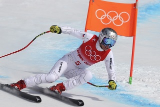 Česká lyžiarka Ester Ledecka počas kombinačného zjazdu.
