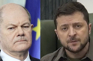 Nemecký kancelár Olaf Scholz a ukrajinský prezident Volodymyr Zelenskyj