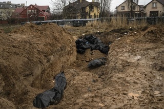 Ukrajinskí a západní lídri reagovali s pobúrením na nájdenie masových hrobov a niekoľkých stoviek tiel v meste Buča. 