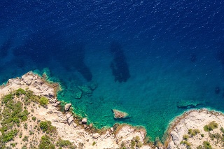 Aerial view of mediterranean cliffs