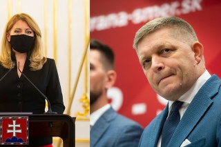 Prezidentka SR Zuzana Čaputová a poslanec parlamentu Robert Fico (Smer-SD). 
