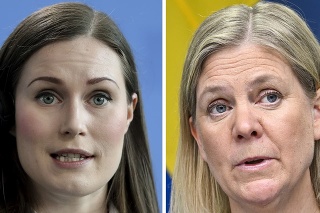 Fínska premiérka Sanna Marinová a premiérka Švédska Magdalena Anderssonová.