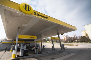 Nitra, Slovakia, march 28, 2018: Slovnaft gas station in Nitra, Slovakia. Slovnaft is Slovakia leading retailer and wholesaler of oil, gasoline and natural gas.