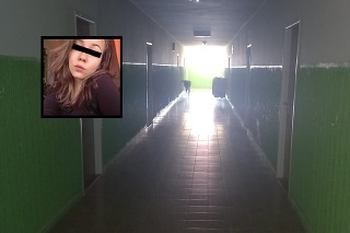 Internátna chodba študentského domova Mladá garda v Bratislave, ktorá vedie do izby, kde našli študentku bez známok života.
