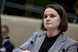 Exilová líderka bieloruskej opozície Sviatlana Cichanovská. 