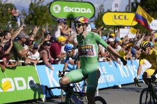 Wout van Aert sa tešil z víťazstva v ôsmej etape Tour de France.