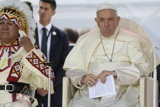 Pápež František počas návštevy Kanady.