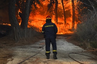 Požiar v Grécku. 