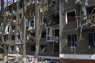 Zničená budova v Kramatorsku.